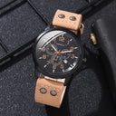 Vintage Brown Leather Watch Set Classic Business Accessory