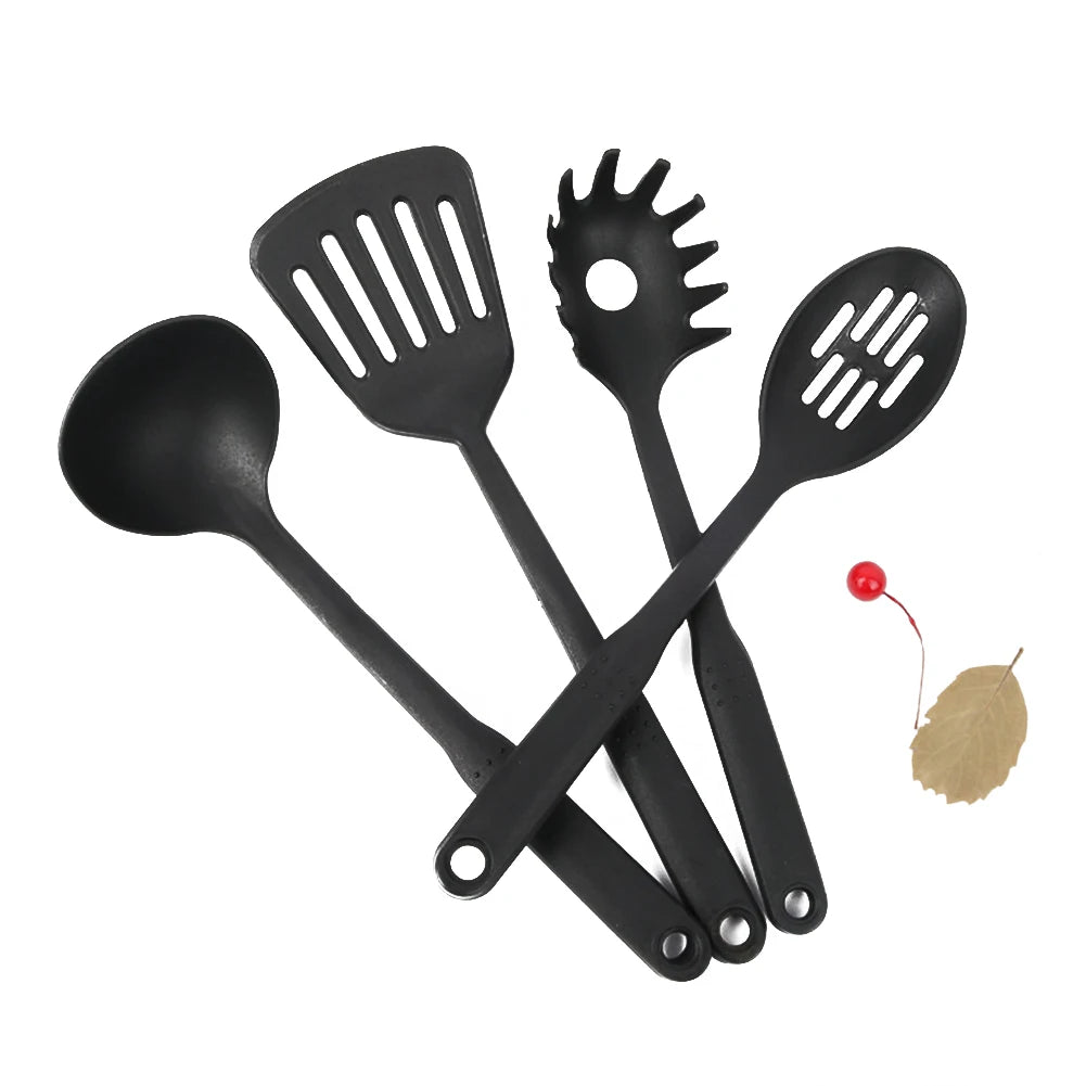 Nonstick Cooking Utensil Set - 6 Piece Kitchen Tools with Plastic Handles for Easy Cooking