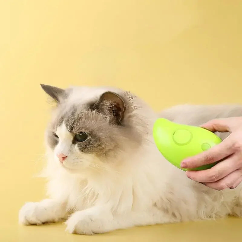 Steamy Electric Pet Grooming Brush for Tangle-Free Hair Removal  ourlum.com   