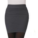 High Waist Elastic Pleated Skirt for Office Ladies Chic Summer