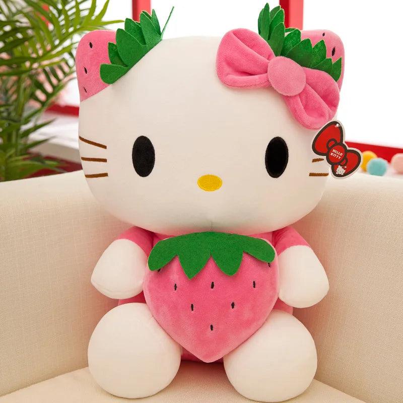 Hello Kitty Strawberry Plush Toy: Cute Cartoon Doll Girl Room Decoration & Throw Pillow Gift  ourlum.com Pink 22cm 