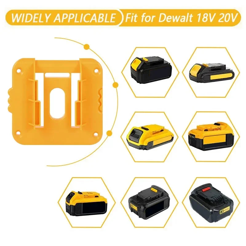 Wall-Mount Battery Holder for DEWALT 18V/20V Li-ion Storage Rack