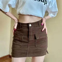 Lucyever Korean High Waist Denim Mini Skirt Flattering Fit