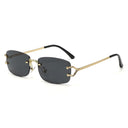 Trendy Rimless Rectangle Sunglasses for Men and Women Style