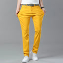 Men High Quality Pink Red Yellow Jeans Fashion Casual Classic Style Slim Fit Soft Trousers Male Brand Advanced Stretch Pants