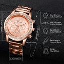 6PCS/Set Women's Watch Fashion Rhinestone Jewelry Set