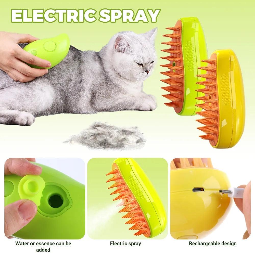 3-in-1 Cat Steam Brush for Shedding Reduction & Stress-Free Grooming  ourlum.com   