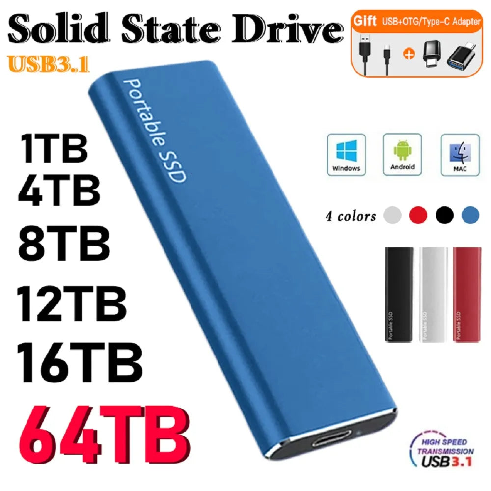 Portable 2TB SSD External Hard Drive: Fast USB Connectivity for Laptop & Mac  ourlum.com   