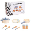 Wooden Pretend Play Kitchen Cookware Set for Kids Toys