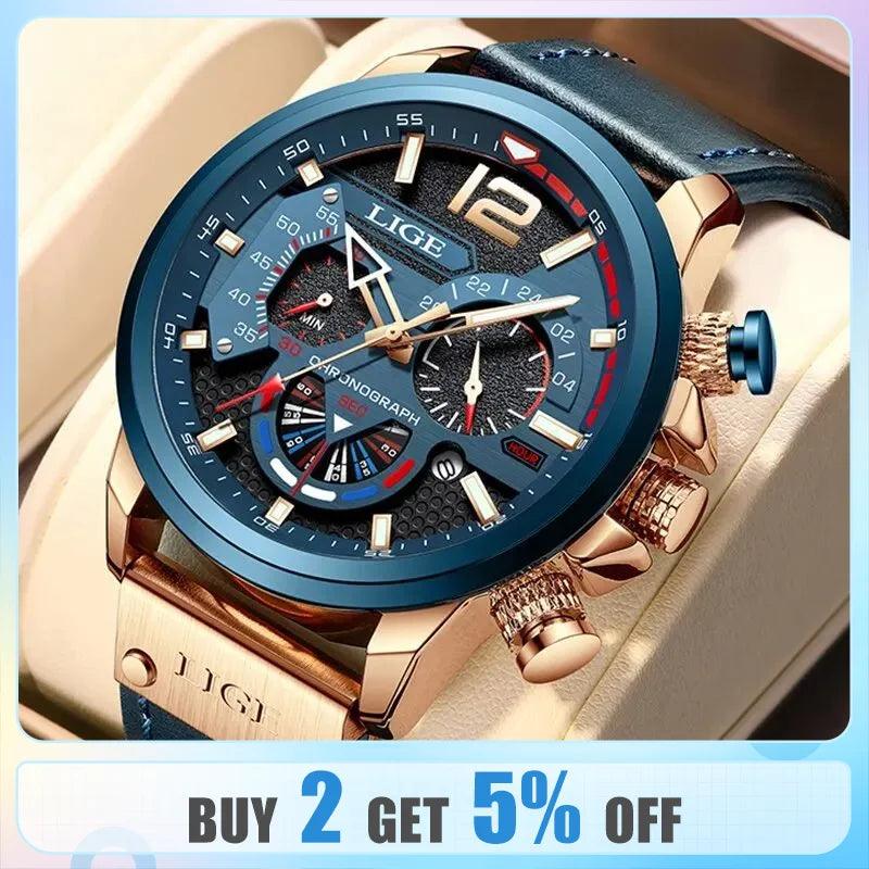 Luxury Chronograph Quartz Sport Watch with Luminous Hands and Water Resistance  ourlum.com   