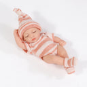 Silicone Reborn Dolls: Lifelike Baby Toys for Girls, Cute Mini Bebe Doll, Birthday Gift  ourlum.com striped pink white  