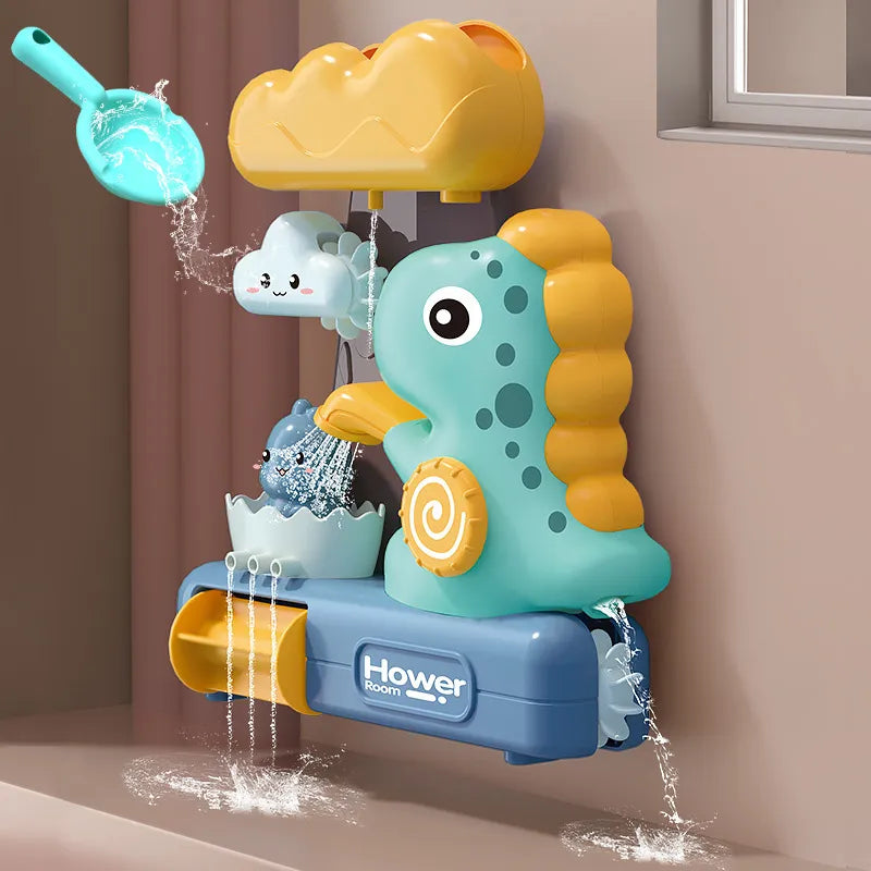 Baby Dinosaur Water Toy Set: Interactive Bath Shower Fun Game for Kids  ourlum.com   