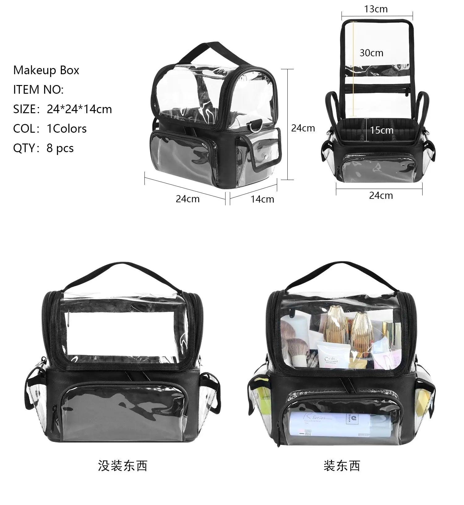 Women's  Bags Salon Makeup Tool Backpack Hairdressing  Storage Transparent Waterproof Travel Bag  Barber Accessories  ourlum.com   