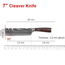 Laser Etched Stainless Steel Chef Cleaver Multi-Purpose Knife