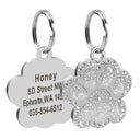 Engraved Glitter Paw Pet ID Collar Tag: Customized and Stylish  ourlum shiny-SL  