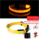 LED Dog Collar Light: High Visibility Anti-lost Night Safety Pet Accessory  ourlum.com Yellow Battery XS 