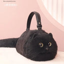 JIAERDI Lolita Plush Cute Cat Bag Women Harajuku Fur Bag