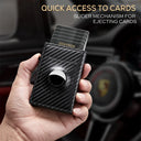 Slim Aluminum Carbon Fiber Black Credit Card Holder Airtag Smart Wallet for Men