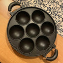 Non-Stick 7 Hole Cast Iron Omelette and Cake Pan Cookware