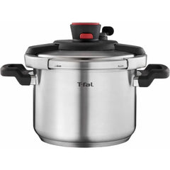 6.3 Quart Stainless Steel Pressure Cooker with One-Handed Secure Lock System for Induction Cooking