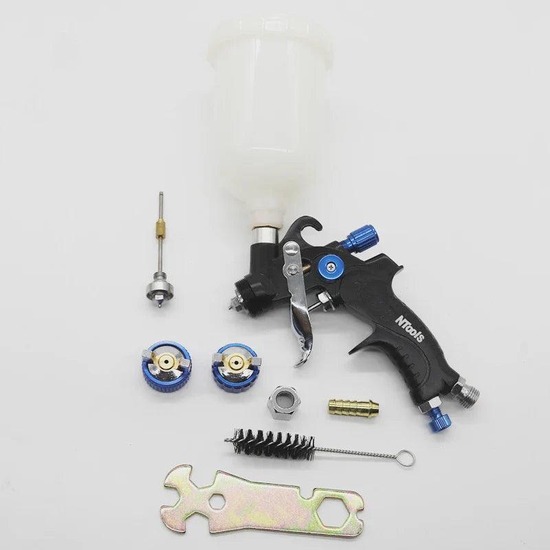 Mini Spray Gun 1.0MM Paint Spray Gun 0.8MM Nozzle Kit 400CC/250CC Tank Air Paint Gun With Paint Mixing Cup And Adapter  ourlum.com   