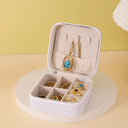 Portable Jewelry Storage Box Travel Organizer Case for Earrings Necklaces and Rings