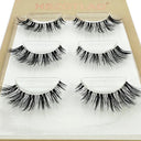 NEW 3D Mink Lashes Natural short Full Strip Lashes Transparent terrier Short Mink Lashes Style False Eyelashes  ourlum.com 3pairsTi  