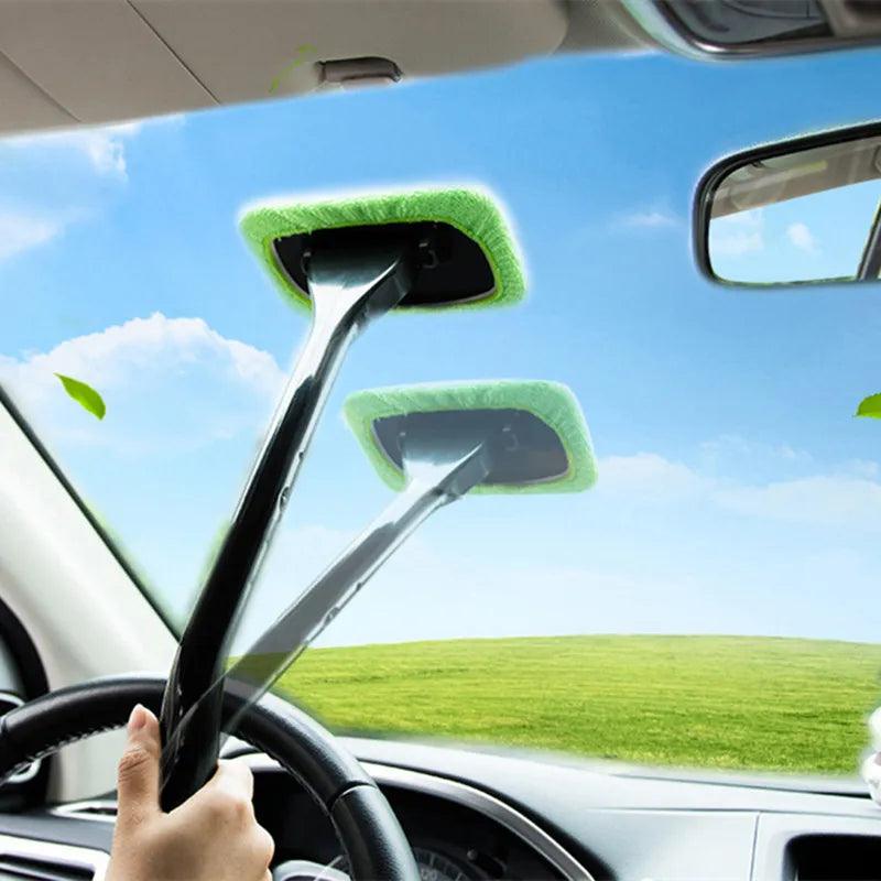 Crystal Clear Car Window Cleaning Kit - Complete Interior Auto Glass Wiper Set  ourlum.com   