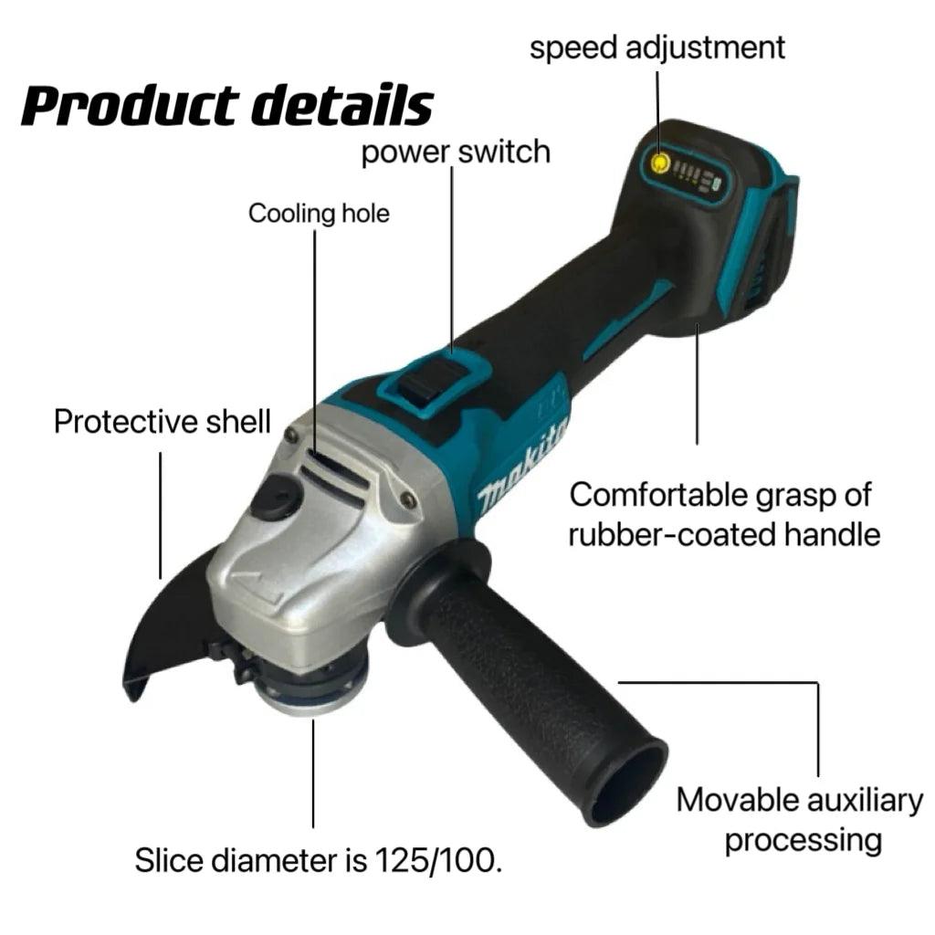 Makita 18V GrinderTools 125/100mm Brushless Grinding Machine Power Tool Electric Grinder Rechargeable Wireless Drill Free Shippi  ourlum.com   