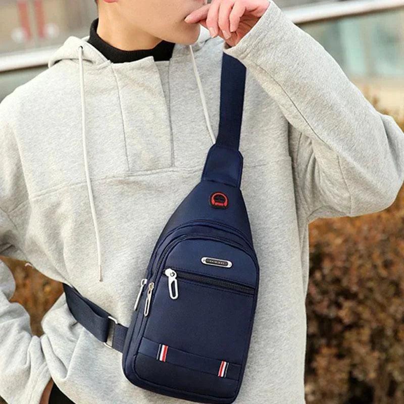 Unisex Canvas Leisure Sports Small Backpack Oxford Cloth One-shoulder Messenger Bag Chest Bag