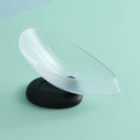 Leaf Shape Soap Dish: Automatic Drainage Shower Holder Blue Grey