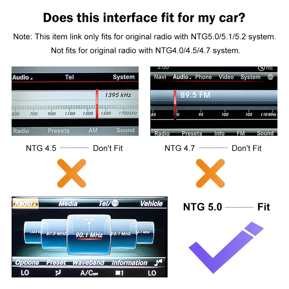 Road Top Wireless Carplay Decoder for Mercedes Benz NTG5.0 C GLC CLA GLA Class W205 2015-2018 Support Android Auto Mirrorlink