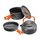 Portable Aluminum Alloy Camping Cookware Set for 2-3 People