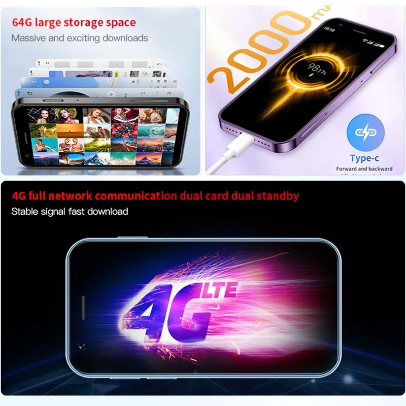 SOYES XS16 Mini SmartPhone Android 10 3.0'' 4G Mobile Phone Dual SIM Standby Play Store Global Version 3GB RAM 64GB ROM New