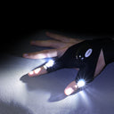 Half-Finger Fishing Gloves Led Flashlight Waterproof Tool