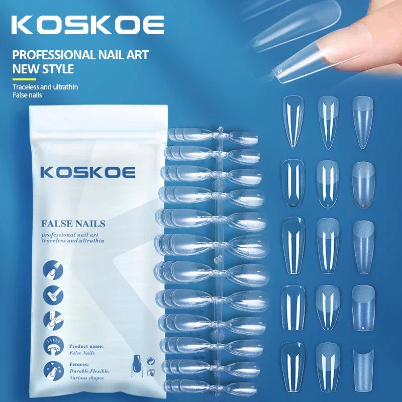 KOSKOE 120pcs Press on False Nails Coffin Semi-Frosted Full Cover UV Gel Nails Fake Tips Capsule Extension Manicure Tool  ourlum.com   