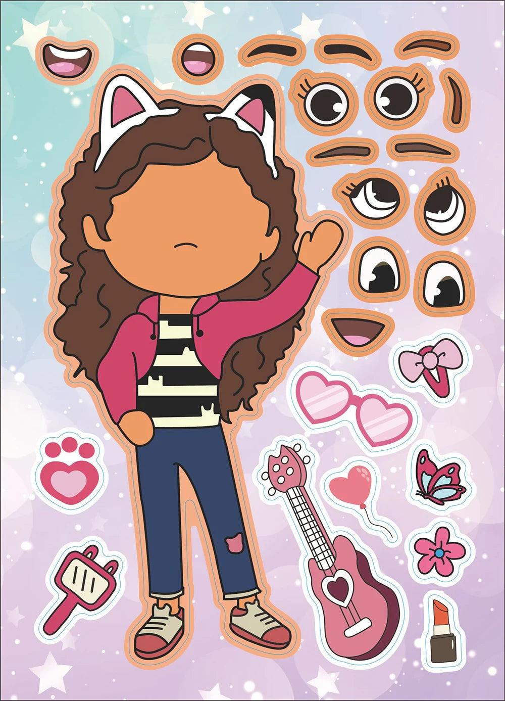 Gabby's Dollhouse Face Puzzle Stickers: Creative DIY Game for Kids  ourlum.com   