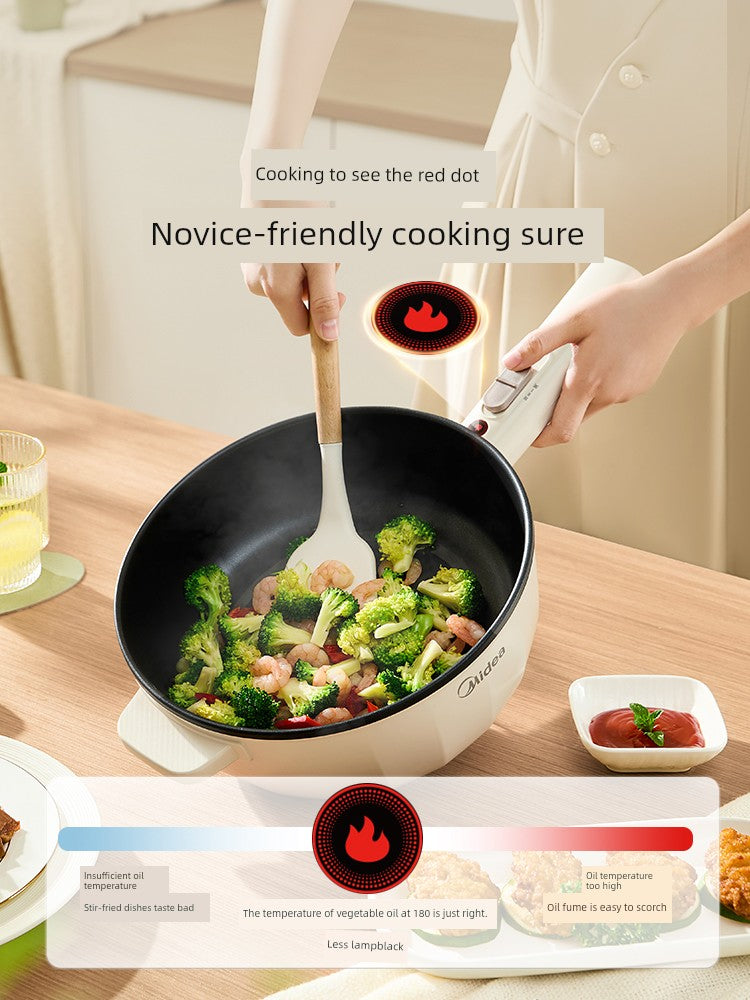 Midea Electric Frying Pan Integrated Non-Stick Pan Dormitory Small Multi-Functional Electric Cooker Electric Chafing Dish Cooking and Frying Frying Pan