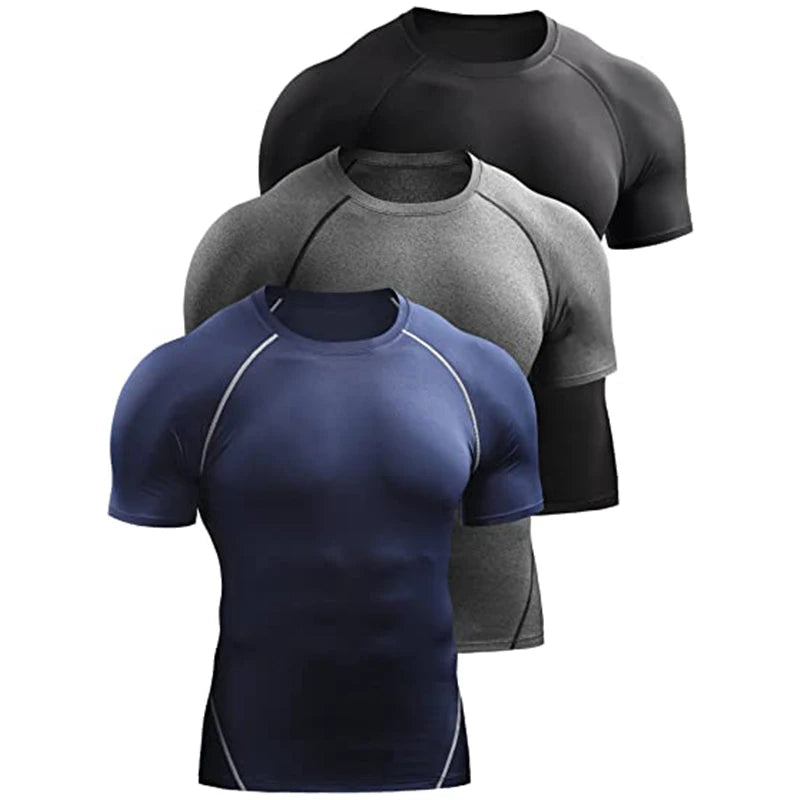 Men's 2024 Quick-Dry Compression T-Shirt for Summer Sports and Workouts