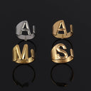 Fashion Stainless Steel Letter Initial Ring For Couples