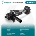 Yofidra 125mm Brushless Angle Grinder 3 Gears Cordless Efficient Wood Cutting Polishing Power Tool  For Makita 18V Battery  ourlum.com   