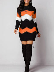 Autumn Elegance: Plus Size Elegant Knit Bodycon Dress for Women