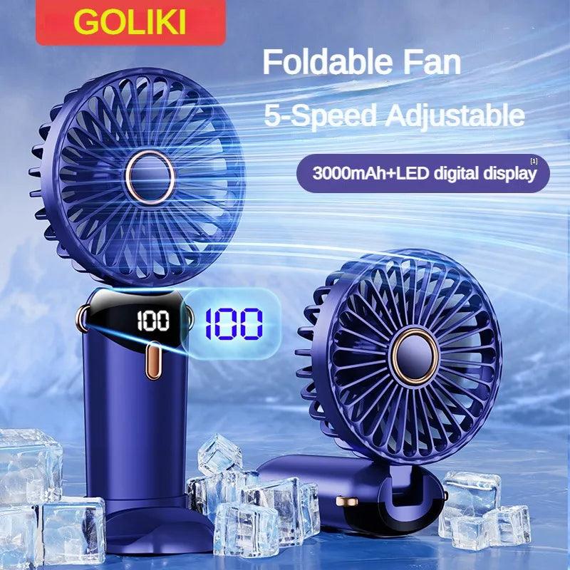 Handheld Mini Fan: Portable Cooling Solution with 5 Speeds  ourlum.com   