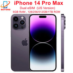 Apple iPhone 14 Pro Max - 6.7" OLED Display, A16 Chip, 128GB/256GB/512GB/1TB, Excellent Camera, Fast Charging, Like New