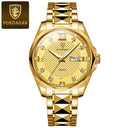 POEDAGAR Men's Quartz Watch Stylish Stainless Steel Timepiece