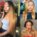 Customizable Vibrant Straight Lace Front Wigs 100 Remy Hair