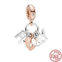 Sterling Silver Puppy Family Zircon Pendant For Dog Lovers