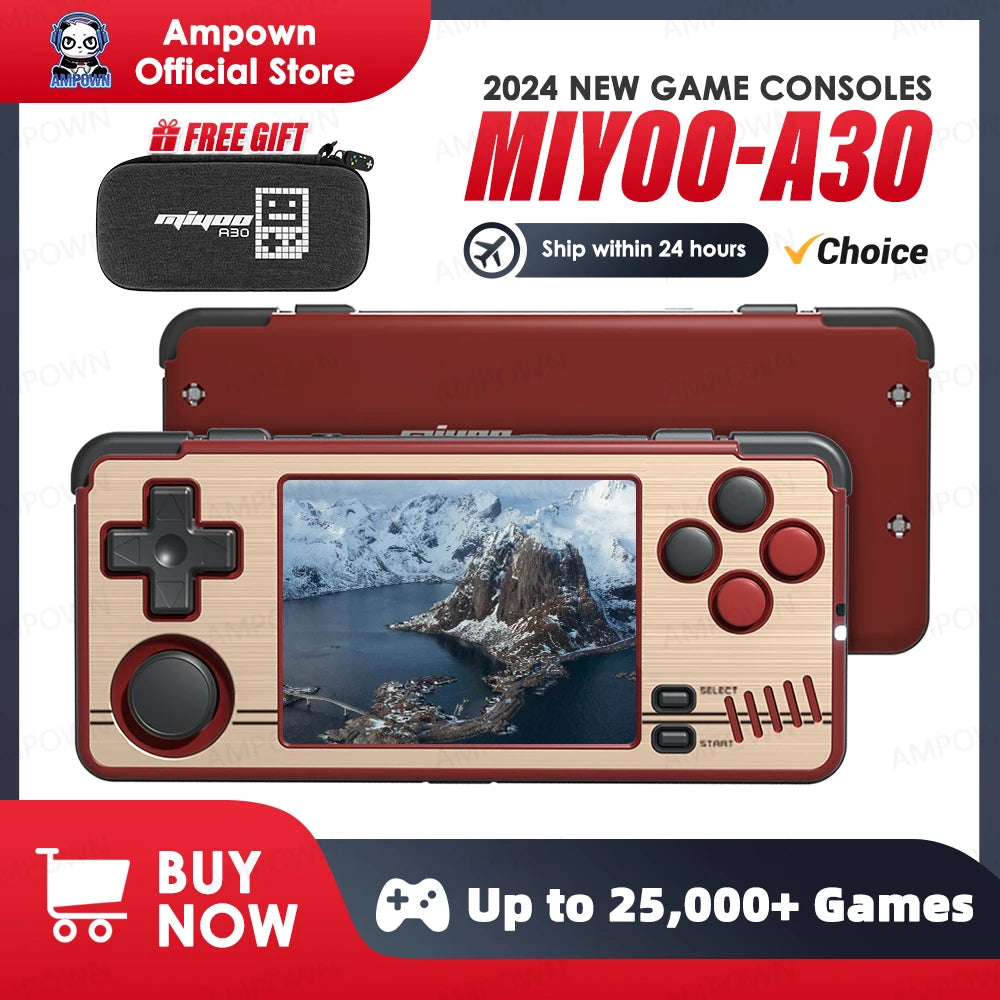 MIYOO A30 Handheld Game Console 2.8'' Screen Linux System Retro Emulator Video Mini Console Wifi Vibration Motor Children Gifts