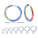 Stainless Steel Round Circle Hoop Earrings Set for Men Women