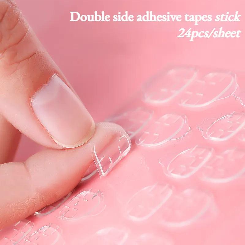 1/3/5/10/20 Sheets False Nails Sticker Transparent Double-Side Adhesive Tapes Press on Fake Nail Tip Extension Stick Makeup Tool  ourlum.com   